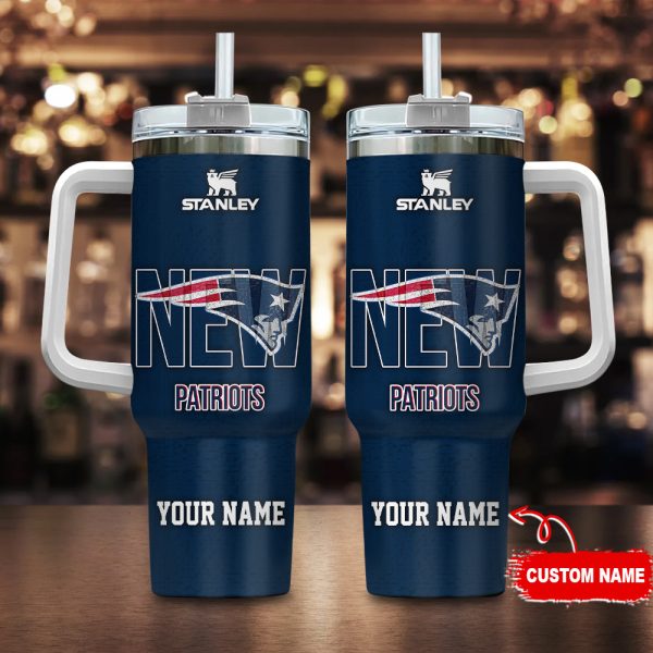 New England Patriots NFL 3D Logo Custom Stanley Quencher 30oz-40oz Stainless Steel Tumbler Hot And Cold Tumbler