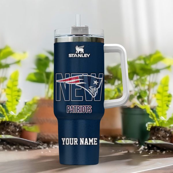 New England Patriots NFL 3D Logo Custom Stanley Quencher 30oz-40oz Stainless Steel Tumbler Hot And Cold Tumbler - Image 2