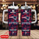 New England Patriots NFL Camouflage Custom Stanley Quencher 30oz-40oz Stainless Steel Tumbler Hot And Cold Tumbler