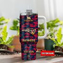 New England Patriots NFL Camouflage Golden Logo Custom Stanley Quencher 30oz-40oz Stainless Steel Tumbler Hot And Cold Tumbler