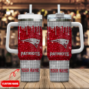 New England Patriots NFL Glitter and Diamonds Bling Custom Stanley Quencher 30oz-40oz Stainless Steel Tumbler Hot And Cold Tumbler
