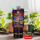 New England Patriots NFL Glitter Golden Logo Custom Stanley Quencher 30oz-40oz Stainless Steel Tumbler Hot And Cold Tumbler