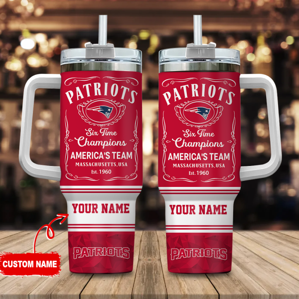 New England Patriots NFL Custom Stanley Quencher 30oz-40oz Stainless Steel Tumbler Hot And Cold Tumbler