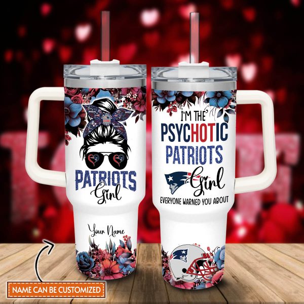 New England Patriots NFL Custom Stanley Quencher 30oz-40oz Stainless Steel Tumbler Hot And Cold Tumbler
