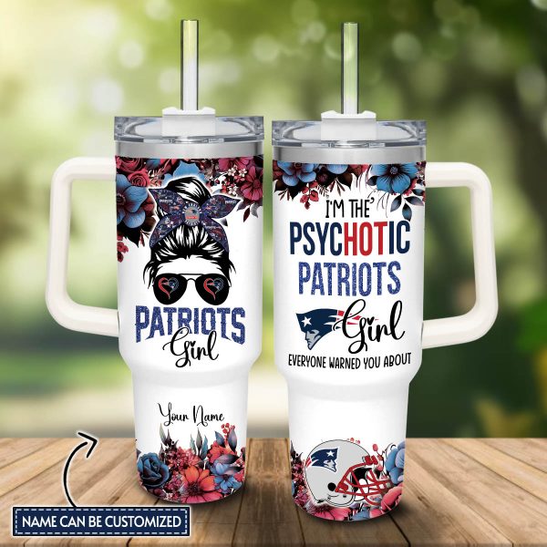 New England Patriots NFL Custom Stanley Quencher 30oz-40oz Stainless Steel Tumbler Hot And Cold Tumbler - Image 2