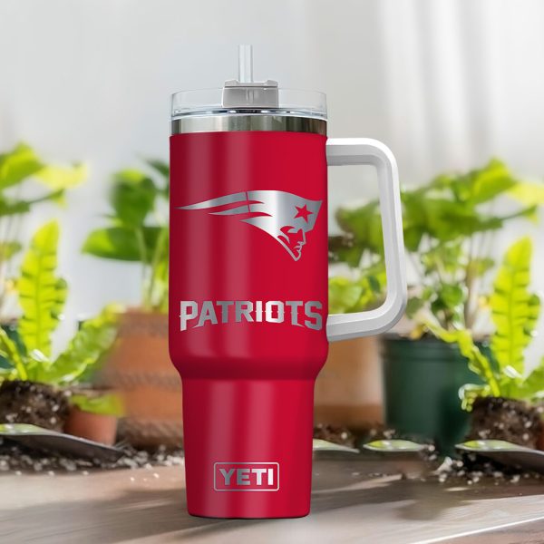 New England Patriots NFL Laser Engraved Effect Custom Stanley Quencher 30oz-40oz Stainless Steel Tumbler Hot And Cold Tumbler - Image 2