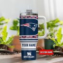 New England Patriots NFL Custom Stanley Quencher 30oz-40oz Stainless Steel Tumbler Hot And Cold Tumbler