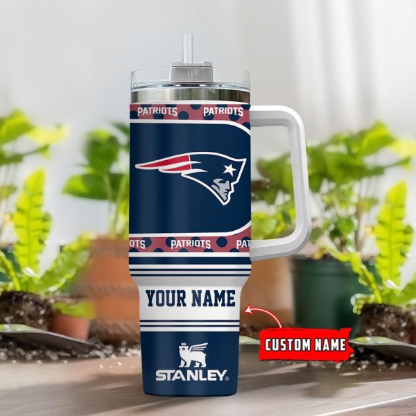 New England Patriots NFL Custom Stanley Quencher 30oz-40oz Stainless Steel Tumbler Hot And Cold Tumbler - Image 2