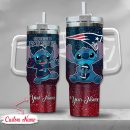 NFL New England Patriots Stitch Glitter Custom Stanley Quencher 30oz-40oz Stainless Steel Tumbler Hot And Cold Tumbler