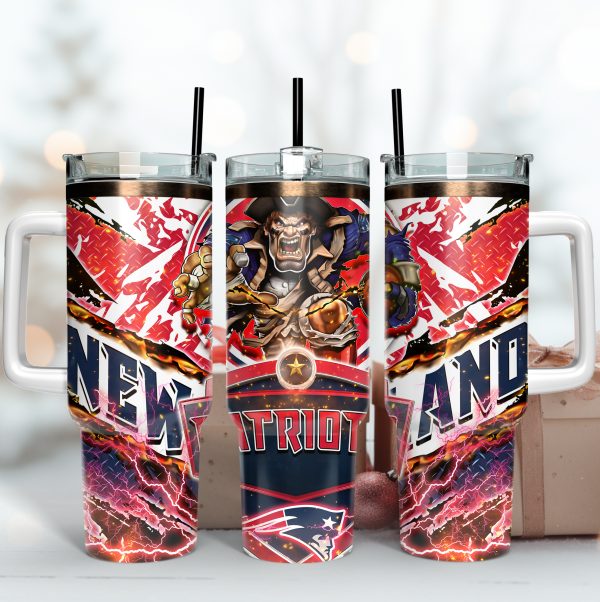 New England Patriots NFL Mascot Custom Stanley Quencher 30oz-40oz Stainless Steel Tumbler Hot And Cold Tumbler