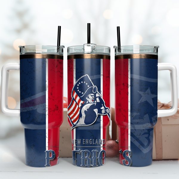 New England Patriots NFL Custom Stanley Quencher 30oz-40oz Stainless Steel Tumbler Hot And Cold Tumbler