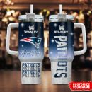 New England Patriots NFL Glitter Custom Stanley Quencher 30oz-40oz Stainless Steel Tumbler Hot And Cold Tumbler