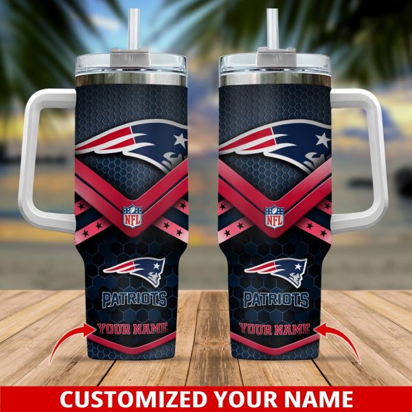 New England Patriots NFL Custom Stanley Quencher 30oz-40oz Stainless Steel Tumbler Hot And Cold Tumbler
