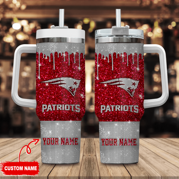 New England Patriots NFL Custom Stanley Quencher 30oz-40oz Stainless Steel Tumbler Hot And Cold Tumbler