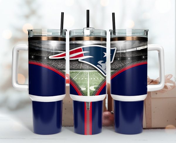 New England Patriots NFL Custom Stanley Quencher 30oz-40oz Stainless Steel Tumbler Hot And Cold Tumbler