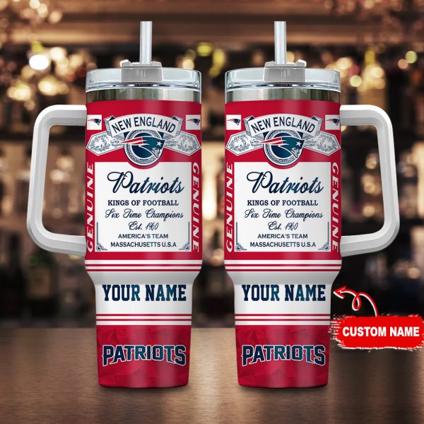 New England Patriots NFL Custom Stanley Quencher 30oz-40oz Stainless Steel Tumbler Hot And Cold Tumbler