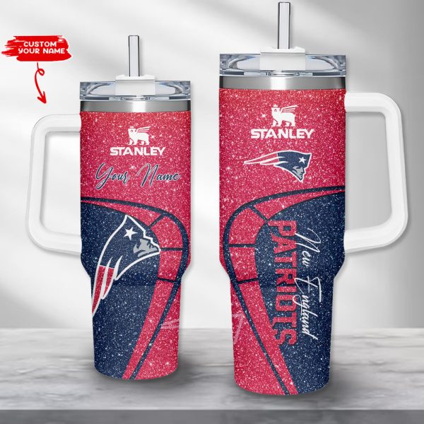 New England Patriots NFL Custom Stanley Quencher 30oz-40oz Stainless Steel Tumbler Hot And Cold Tumbler