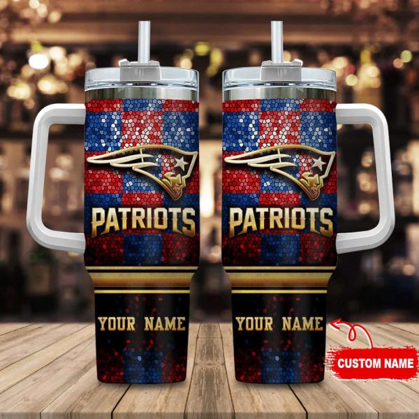 New England Patriots NFL Custom Stanley Quencher 30oz-40oz Stainless Steel Tumbler Hot And Cold Tumbler