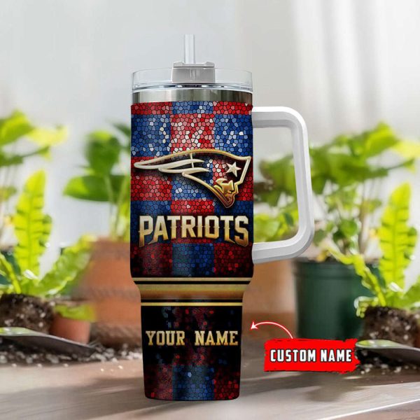 New England Patriots NFL Custom Stanley Quencher 30oz-40oz Stainless Steel Tumbler Hot And Cold Tumbler - Image 2
