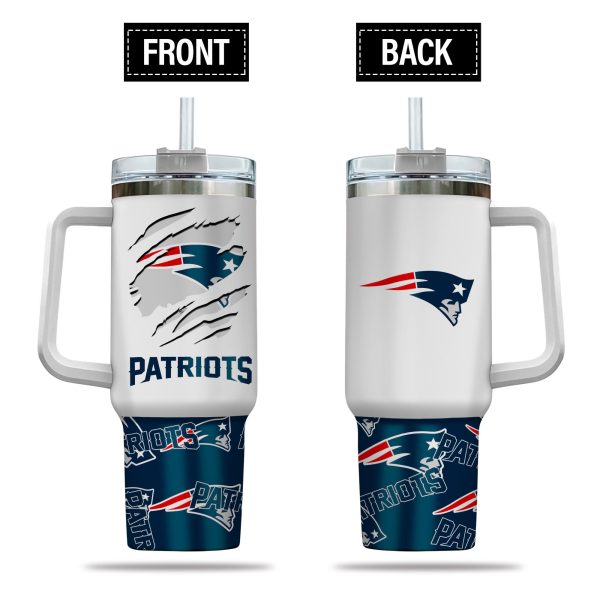New England Patriots NFL Custom Stanley Quencher 30oz-40oz Stainless Steel Tumbler Hot And Cold Tumbler