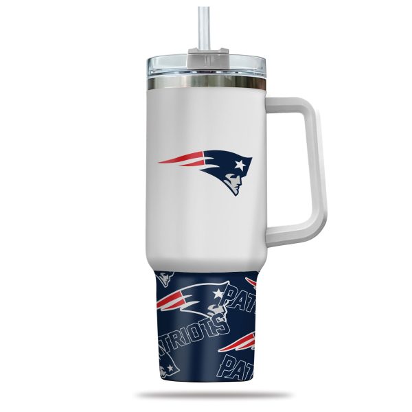 New England Patriots NFL Custom Stanley Quencher 30oz-40oz Stainless Steel Tumbler Hot And Cold Tumbler - Image 2