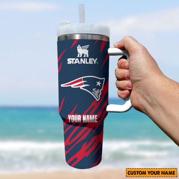 New England Patriots NFL Custom Stanley Quencher 30oz-40oz Stainless Steel Tumbler Hot And Cold Tumbler