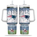 New England Patriots NFL Glitter Custom Stanley Quencher 30oz-40oz Stainless Steel Tumbler Hot And Cold Tumbler