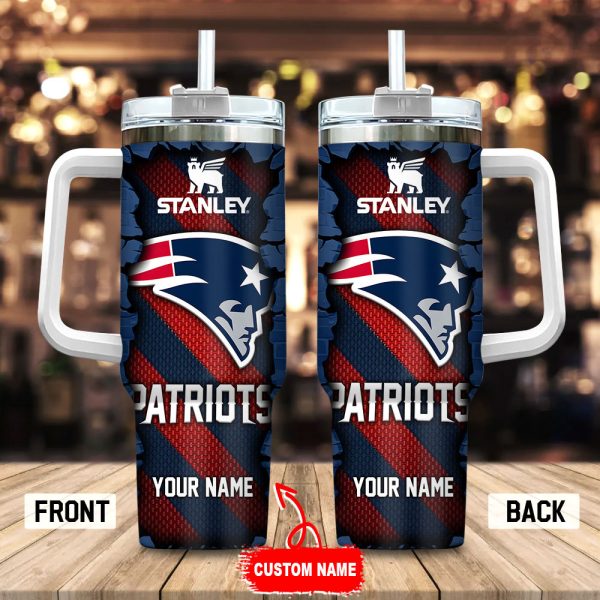 New England Patriots NFL Custom Stanley Quencher 30oz-40oz Stainless Steel Tumbler Hot And Cold Tumbler