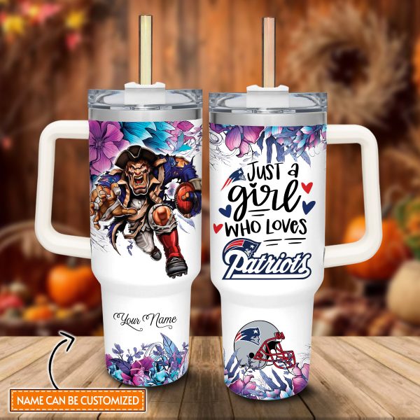 New England Patriots NFL Custom Stanley Quencher 30oz-40oz Stainless Steel Tumbler Hot And Cold Tumbler