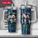 NFL Seattle Seahawks Mickey And Minnie Couple Custom Stanley Quencher 30oz-40oz Stainless Steel Tumbler Hot And Cold Tumbler