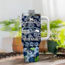Seattle Seahawks NFL Tropical Floral Custom Stanley Quencher 30oz-40oz Stainless Steel