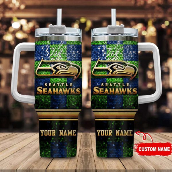 Seattle Seahawks NFL Custom Stanley Quencher 30oz-40oz Stainless Steel Tumbler Hot And Cold Tumbler