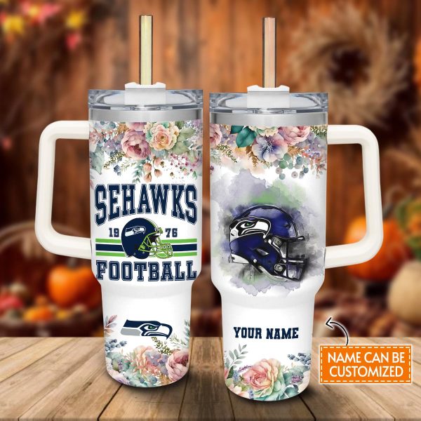 Seattle Seahawks NFL Custom Stanley Quencher 30oz-40oz Stainless Steel Tumbler Hot And Cold Tumbler