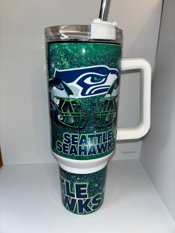 Seattle Seahawks NFL Custom Stanley Quencher 30oz-40oz Stainless Steel Tumbler Hot And Cold Tumbler - Image 2