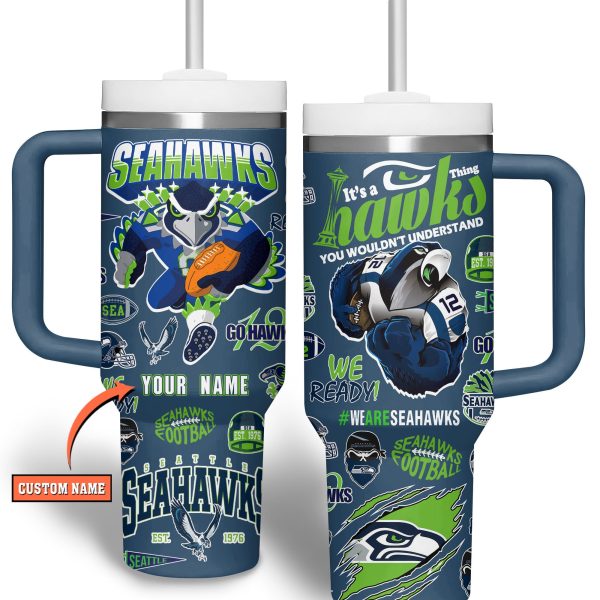Seattle Seahawks NFL Custom Stanley Quencher 30oz-40oz Stainless Steel Tumbler Hot And Cold Tumbler
