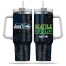 Seattle Seahawks NFL Hunting Custom Stanley Quencher 30oz-40oz Stainless Steel Tumbler Hot And Cold Tumbler