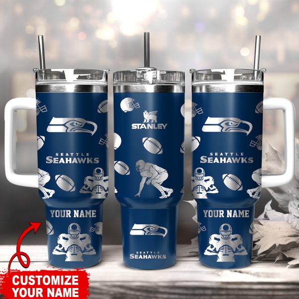 Seattle Seahawks NFL Custom Stanley Quencher 30oz-40oz Stainless Steel Tumbler Hot And Cold Tumbler