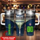 Seattle Seahawks NFL Custom Stanley Quencher 30oz-40oz Stainless Steel Tumbler Hot And Cold Tumbler