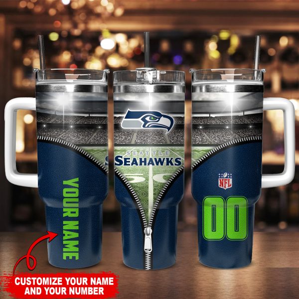 Seattle Seahawks NFL Custom Stanley Quencher 30oz-40oz Stainless Steel Tumbler Hot And Cold Tumbler - Image 2