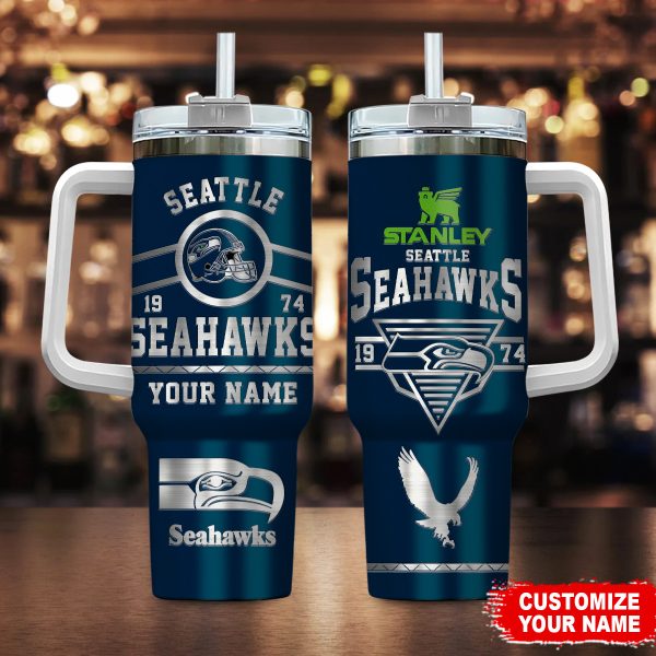 Seattle Seahawks NFL Custom Stanley Quencher 30oz-40oz Stainless Steel Tumbler Hot And Cold Tumbler
