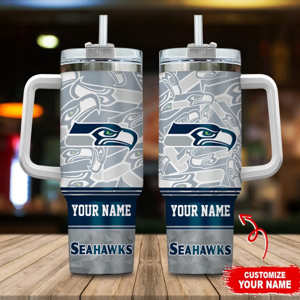 Seattle Seahawks NFL Custom Stanley Quencher 30oz-40oz Stainless Steel Tumbler Hot And Cold Tumbler
