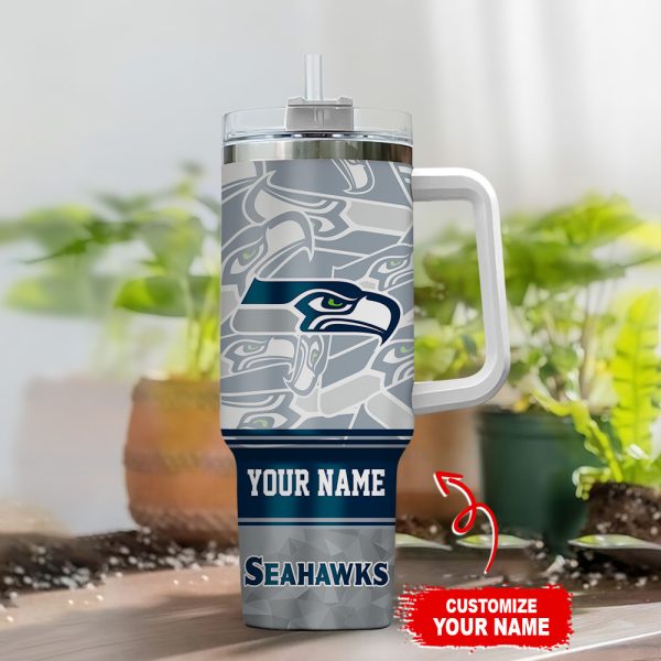 Seattle Seahawks NFL Custom Stanley Quencher 30oz-40oz Stainless Steel Tumbler Hot And Cold Tumbler - Image 2