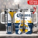Seattle Seahawks NFL Corona Extra Custom Stanley Quencher 30oz-40oz Stainless Steel Tumbler Hot And Cold Tumbler