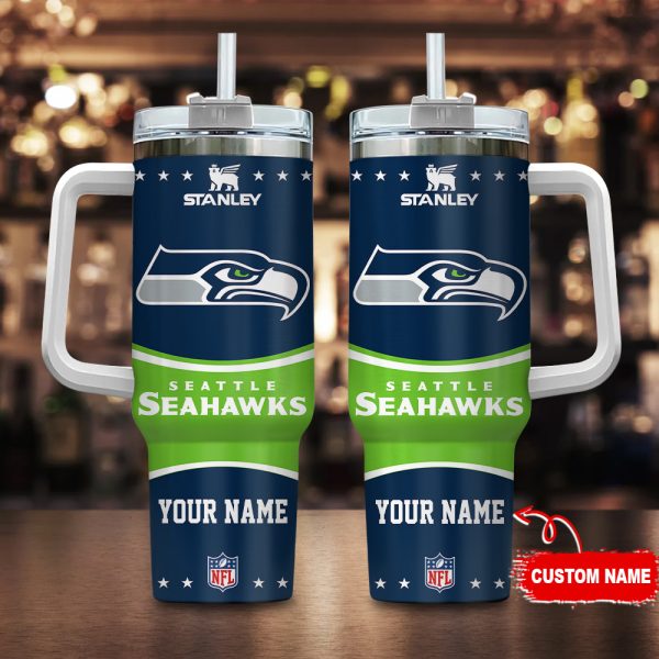 Seattle Seahawks NFL Custom Stanley Quencher 30oz-40oz Stainless Steel Tumbler Hot And Cold Tumbler