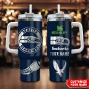 Seattle Seahawks NFL Custom Stanley Quencher 30oz-40oz Stainless Steel Tumbler Hot And Cold Tumbler