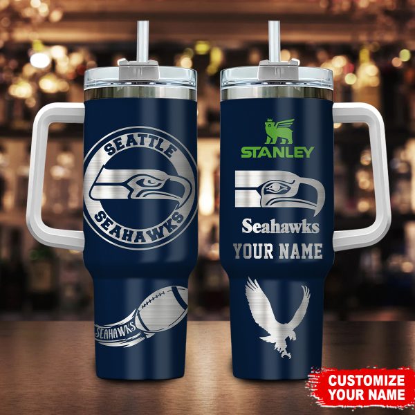 Seattle Seahawks NFL Custom Stanley Quencher 30oz-40oz Stainless Steel Tumbler Hot And Cold Tumbler