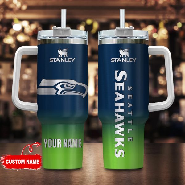 Seattle Seahawks NFL Custom Stanley Quencher 30oz-40oz Stainless Steel Tumbler Hot And Cold Tumbler