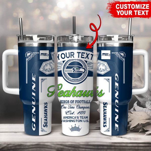 Seattle Seahawks NFL Kings Of Football Custom Stanley Quencher 30oz-40oz Stainless Steel Tumbler Hot And Cold Tumbler