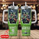 Seattle Seahawks NFL Mickey And Minnie Couple Custom Stanley Quencher 30oz-40oz Stainless Steel Tumbler Hot And Cold Tumbler