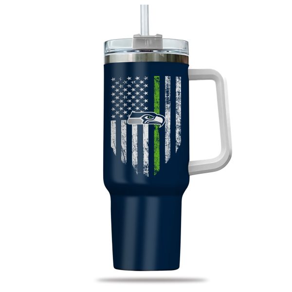 Seattle Seahawks NFL Custom Stanley Quencher 30oz-40oz Stainless Steel Tumbler Hot And Cold Tumbler - Image 2